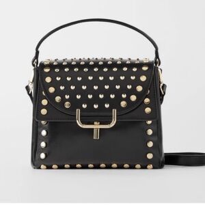 Black gold studded purse